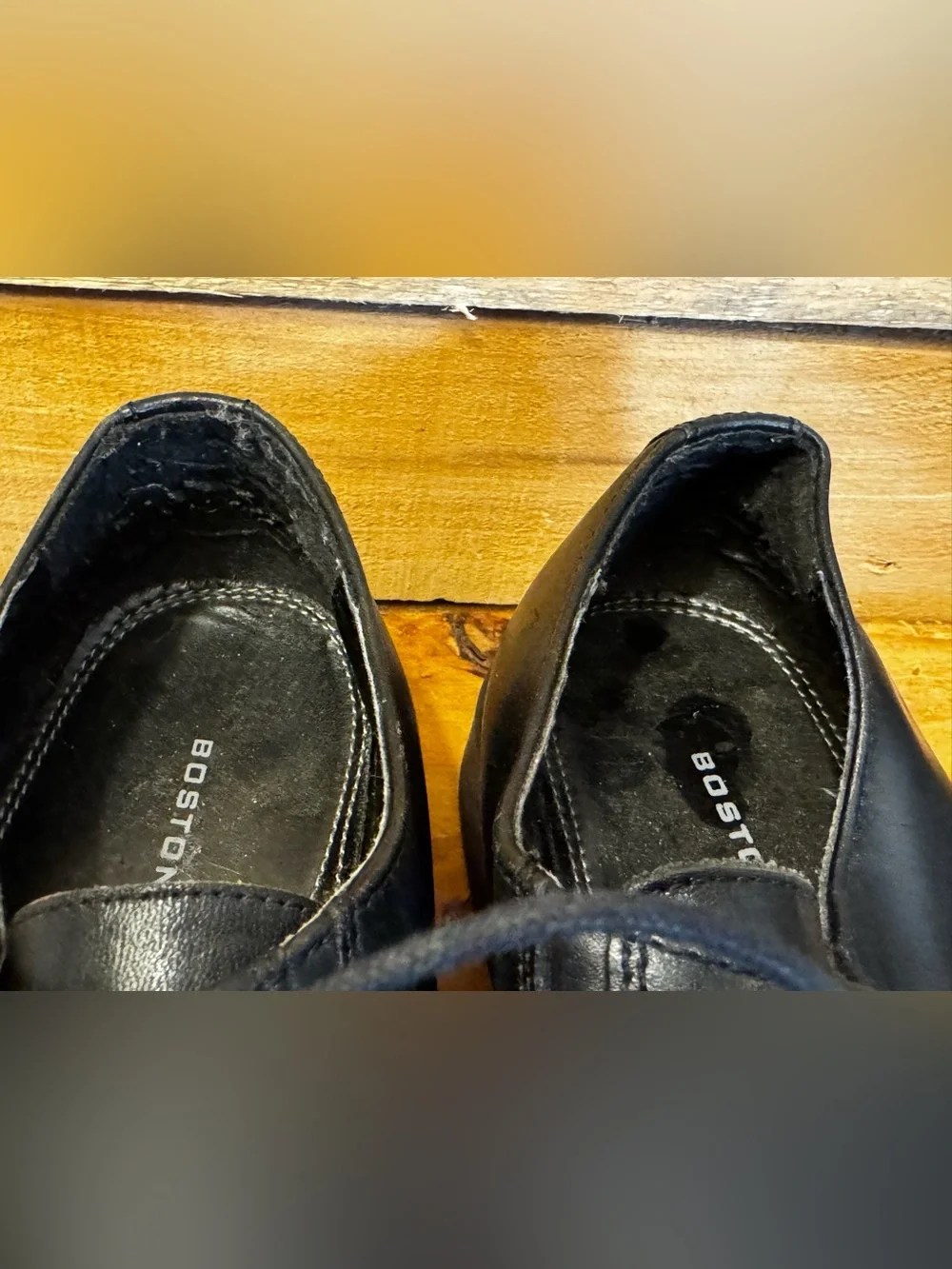 Bostonian Men’s Black Leather Square Toe Lace-Up Dress Shoes - Size 10
